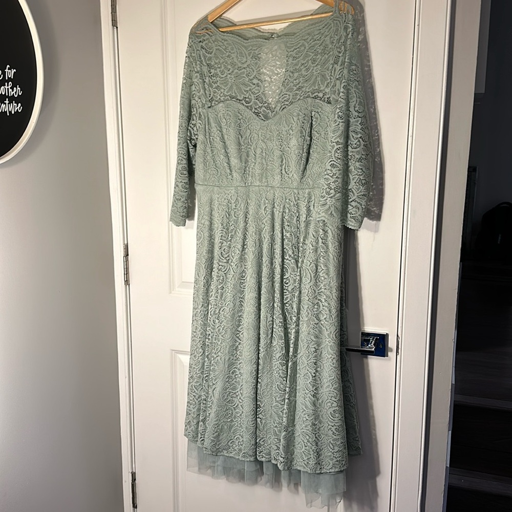 Mint Green Formal Midi Dress